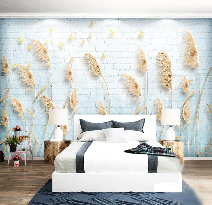 3D Reed Bird Wind WC1434 Wall Murals