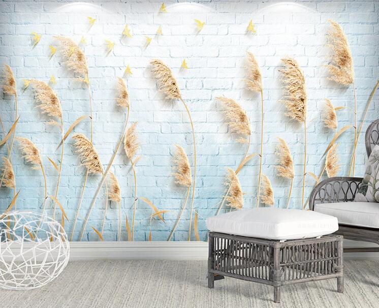 3D Reed Bird Wind WC1434 Wall Murals