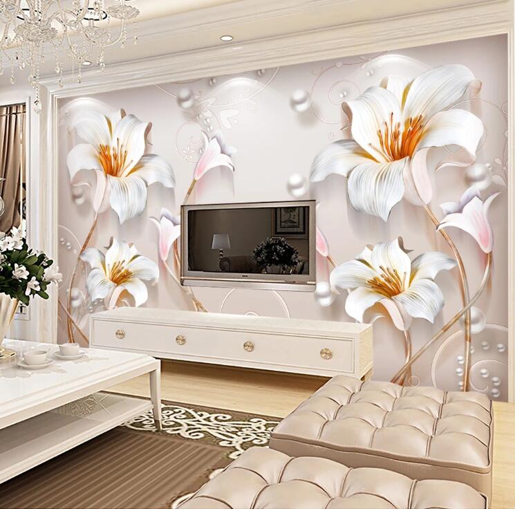 3D Lily Blossom WC1429 Wall Murals