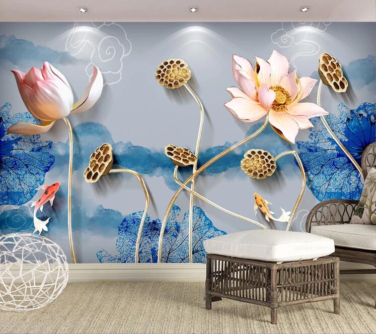 3D Lotus Seed WC1428 Wall Murals