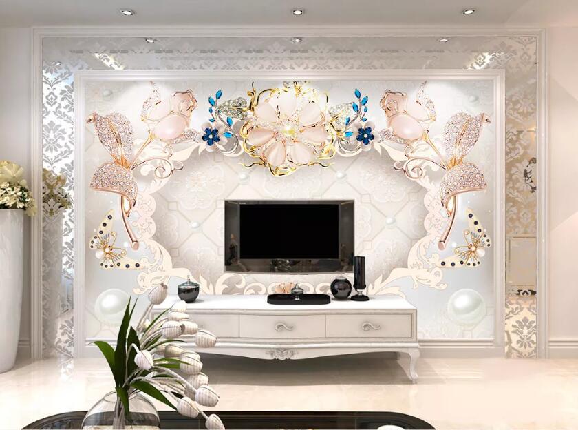 3D Diamond Flower WC15 Wall Murals Wallpaper AJ Wallpaper 2 