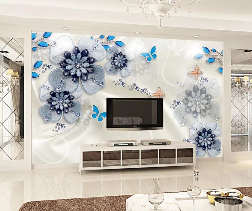 3D Flower Butterfly WC1386 Wall Murals