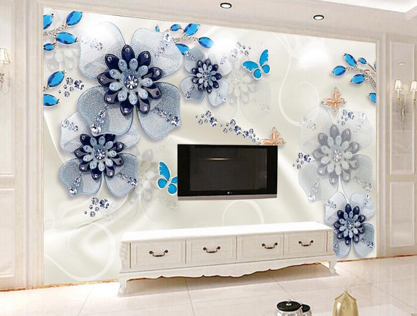 3D Flower Butterfly WC1386 Wall Murals