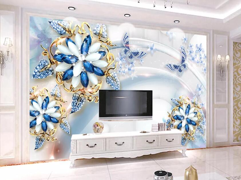 3D Diamond Flower WC98 Wall Murals Wallpaper AJ Wallpaper 2 