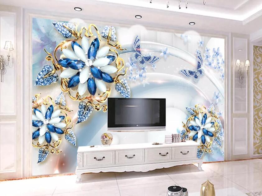 3D Gem Flower WC1383 Wall Murals