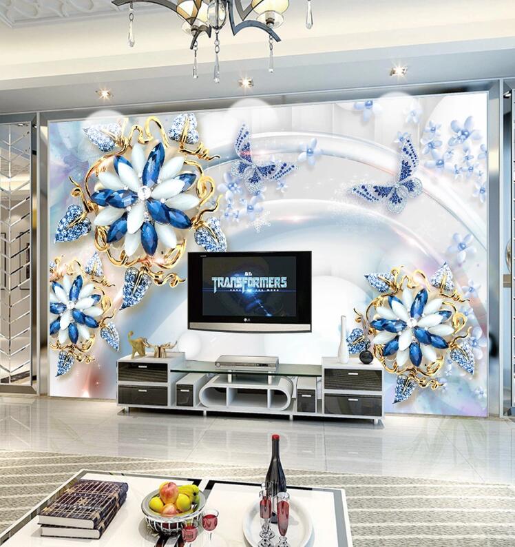 3D Gem Flower WC1383 Wall Murals