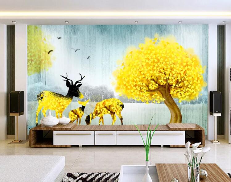 3D Maple Fawn WC1373 Wall Murals