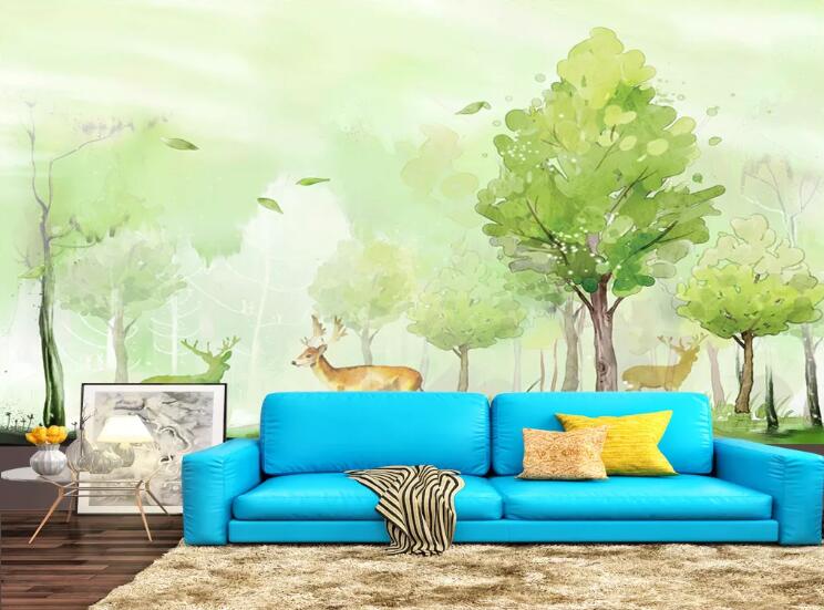 3D Forest Deer WC1372 Wall Murals