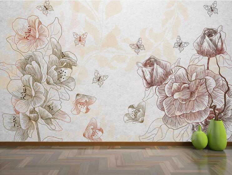 3D Flower Butterfly WC85 Wall Murals Wallpaper AJ Wallpaper 2 