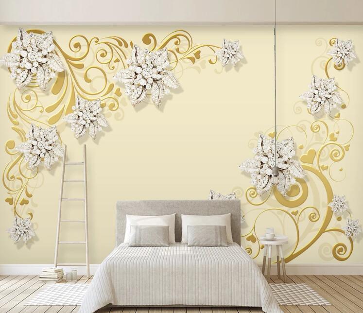 3D Diamond Flower WC1356 Wall Murals