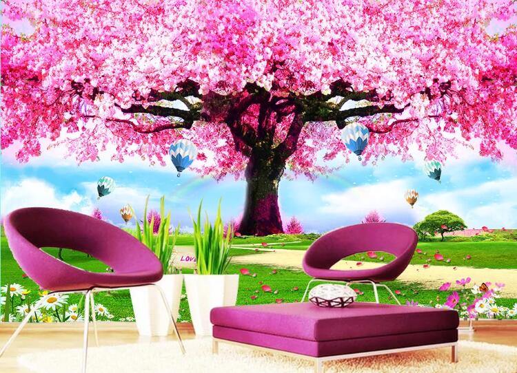 3D Lush Pink Tree WC1354 Wall Murals