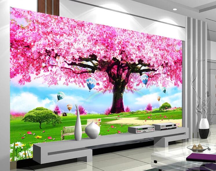 3D Lush Pink Tree WC1354 Wall Murals