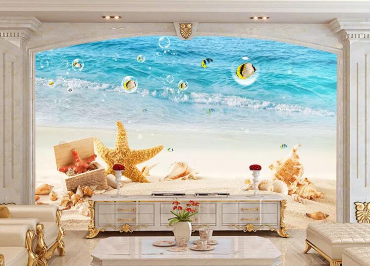 3D Beach Starfish WC1353 Wall Murals