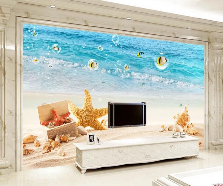 3D Beach Starfish WC1353 Wall Murals