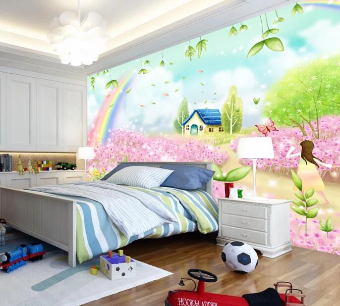 3D Flower Rainbow WC1350 Wall Murals