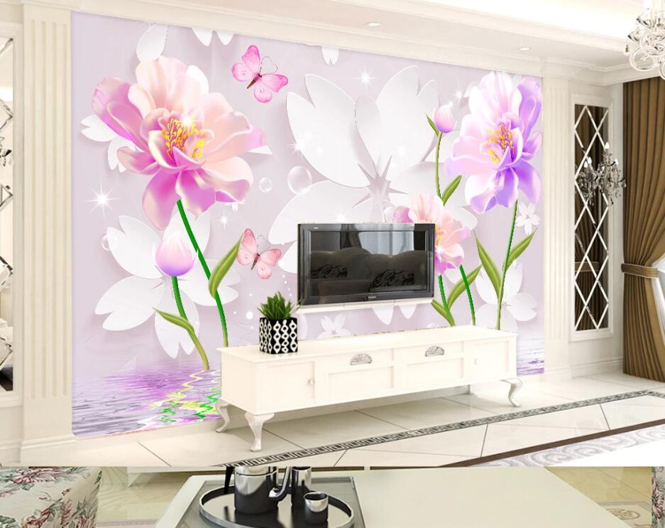 3D Pink Butterfly WC1348 Wall Murals