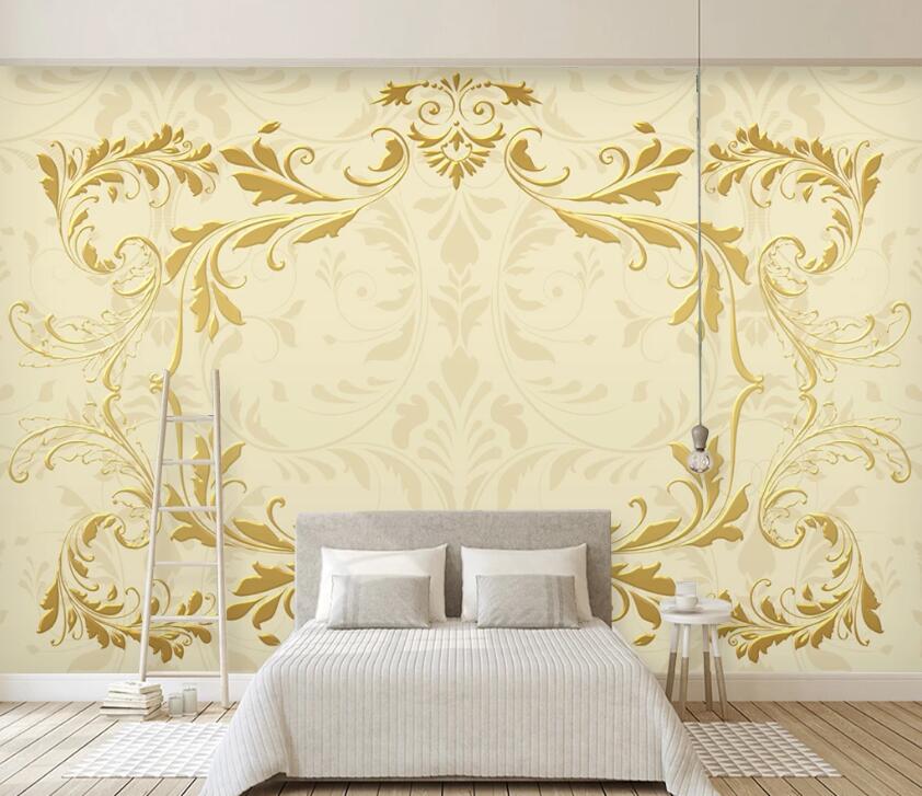 3D Pattern Leaves WC1341 Wall Murals