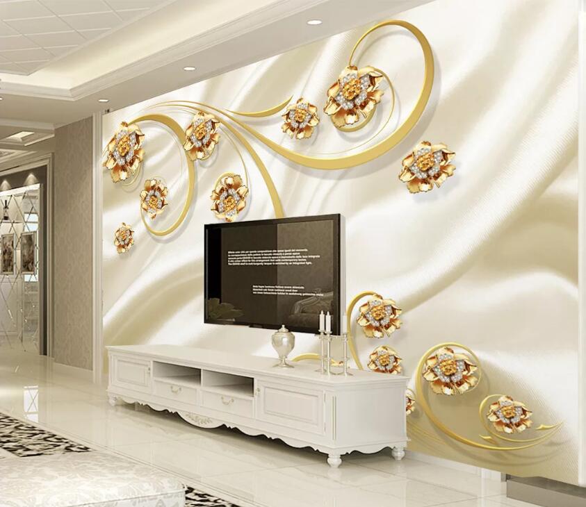 3D Diamond Flower WC1339 Wall Murals