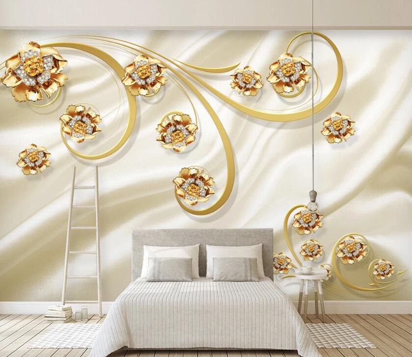 3D Diamond Flower WC1339 Wall Murals