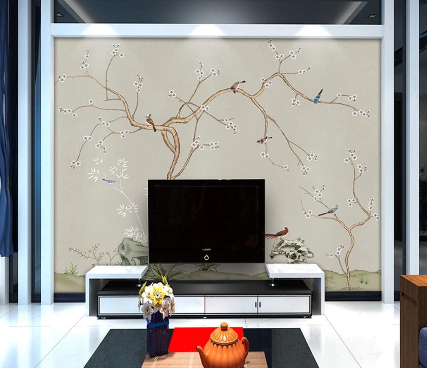 3D Stone Plum WC1327 Wall Murals