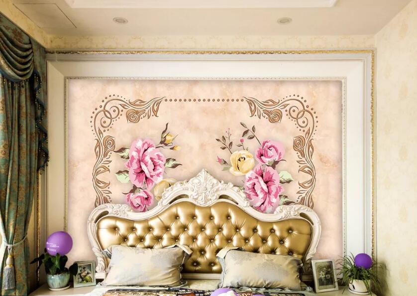 3D Pink Flower WC1312 Wall Murals