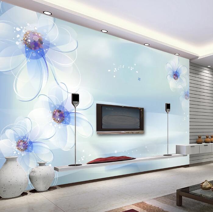 3D White Flower WC1288 Wall Murals