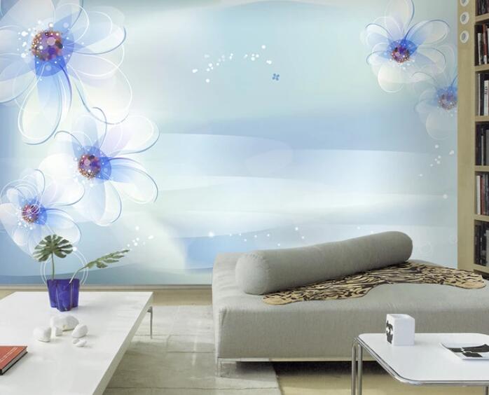 3D White Flower WC1288 Wall Murals