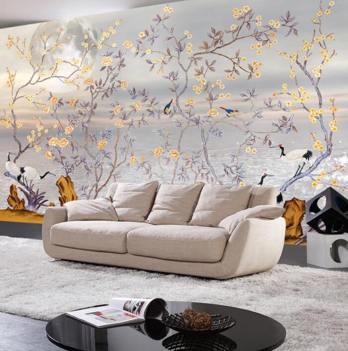 3D Moon Crane WC1289 Wall Murals