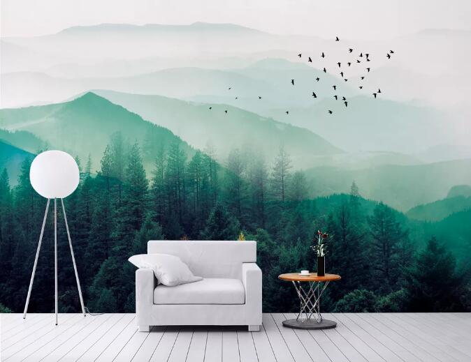 3D Forest Hill WC729 Wall Murals