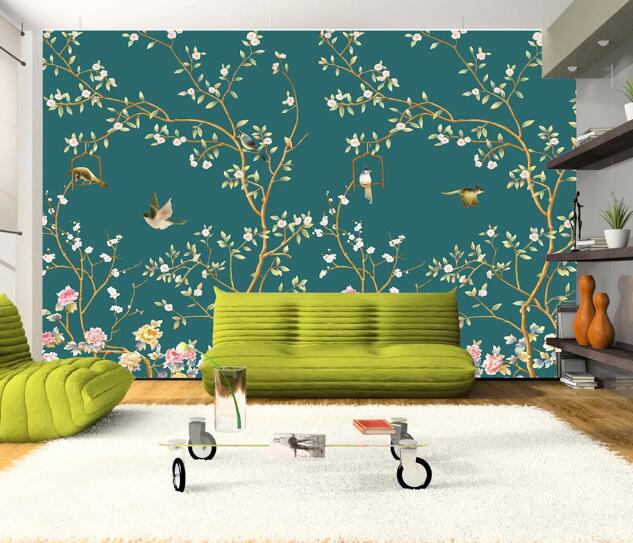 3D Plum Blossom Bird WC101 Wall Murals