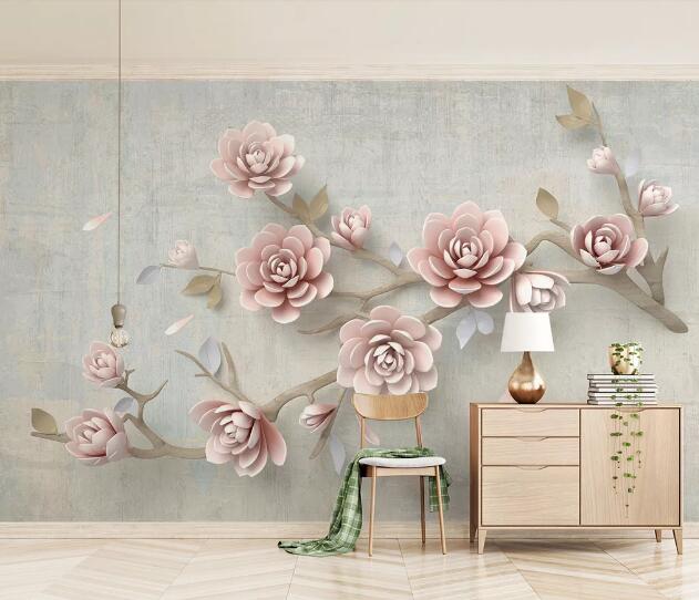 3D Pink Plum WC1664 Wall Murals