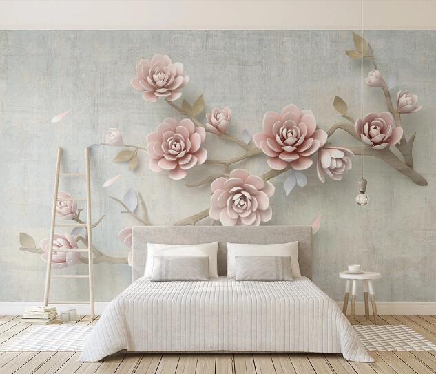 3D Pink Plum WC1664 Wall Murals