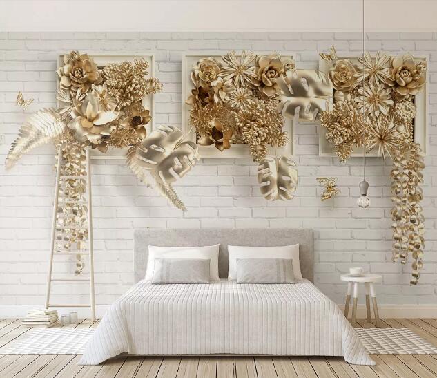 3D Jewelry Flower WC1603 Wall Murals