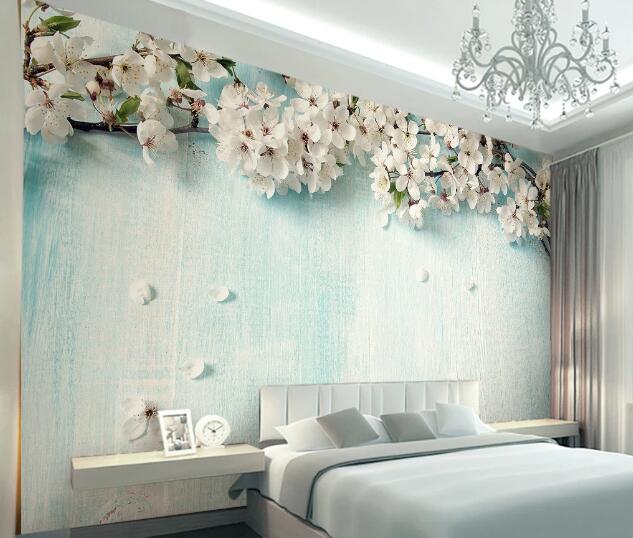 3D White Plum WC202 Wall Murals