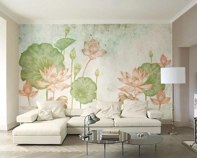 3D Lotus Duck WC193 Wall Murals