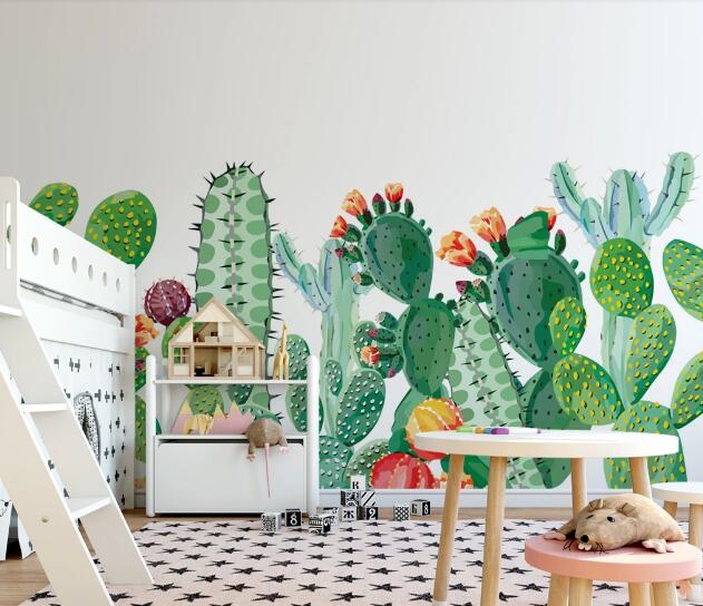 3D Cactus Flower WC1743 Wall Murals