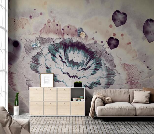 3D Graffiti Peony WC2424 Wall Murals