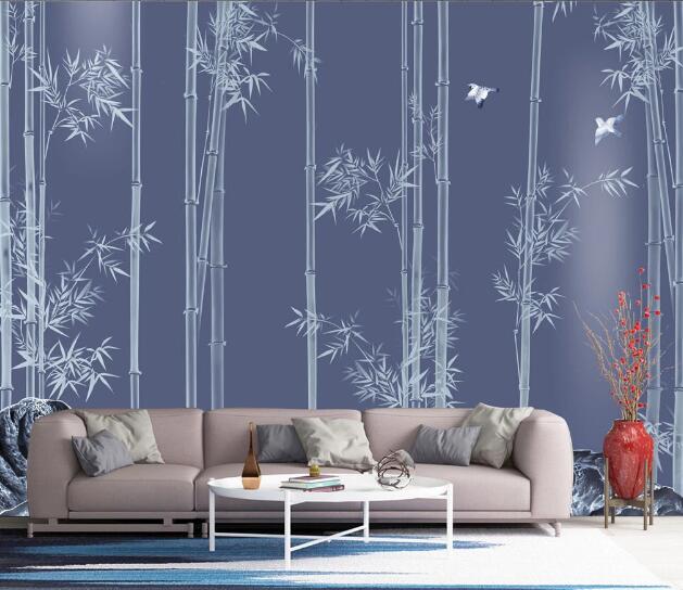 3D Bamboo Stones WC1948 Wall Murals