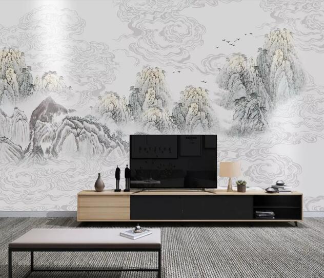 3D Mountain Painting WC1901 Wall Murals