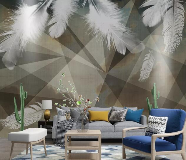 3D Cloud Feather WC1769 Wall Murals