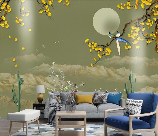 3D Moon Tree WC1574 Wall Murals