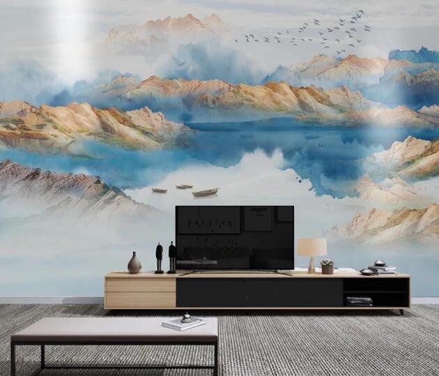 3D Valley Lake WC1560 Wall Murals