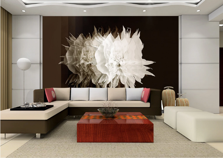 3D White Flower WC348 Wall Murals