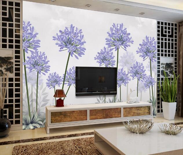 3D Blue Violet WC1403 Wall Murals