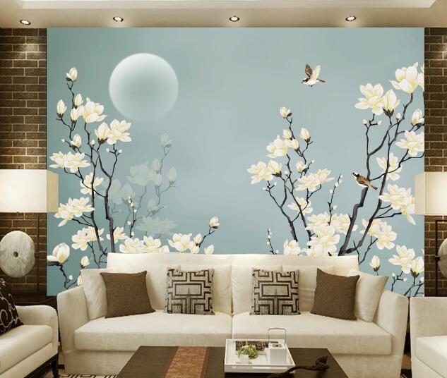 3D Moon Flower WC1283 Wall Murals