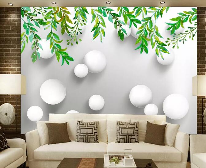 3D Willow Leaves WC1154 Wall Murals