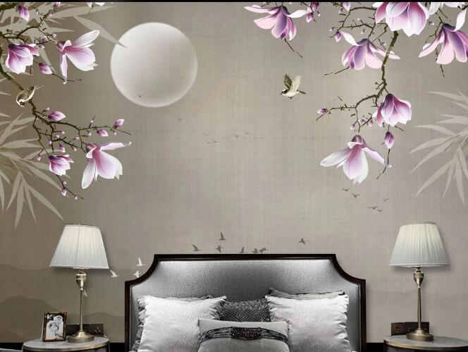 3D Moon Red Calla WC1086 Wall Murals