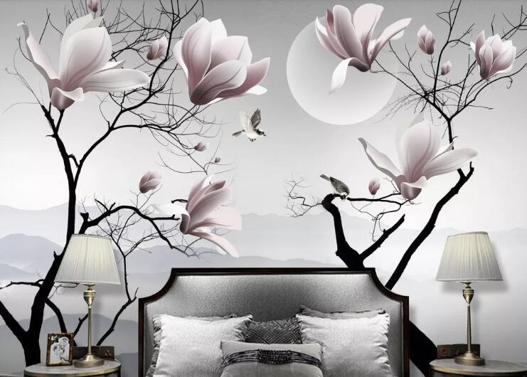 3D Moon Flower WC1026 Wall Murals