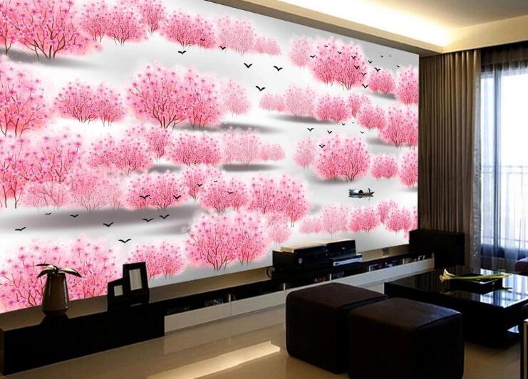 3D Pink Forest WC425 Wall Murals