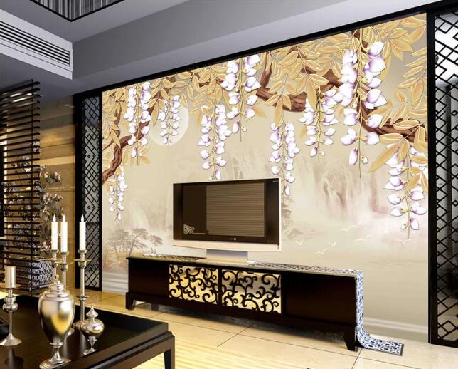 3D Lilac Tree WC504 Wall Murals